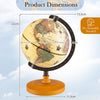 Antique Globe Dia 14cm with Wooden Base and Modern Map-Bronze