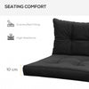 Outsunny 4-Piece Seat Cushions Back Pillows Replacement, Patio Chair Cushions Set for Indoor Outdoor, Black