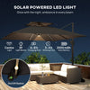 Outsunny Multi-Angle LED Light Parasol Umbrella - Black