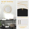 HOMCOM Abstract Metal Wire Wall Mirror, with Accessories - Gold Tone