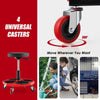 Garage Workshop Creeper Seat with Padded Seat and Tool Tray-Red