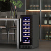 HOMCOM 19 Bottle 5-18â Wooden Rack Wine Fridge - Black