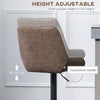 HOMCOM Adjustable Faux Leather Retro Bar Stools For Home Use, Brown