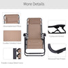 Outsunny Zero Gravity Chair Set of 2, Metal Frame Texteline Armchair Outdoor Folding and Reclining Sun Lounger with Head Pillow for Patio Decking Gardens Camping, Beige
