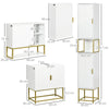 kleankin 4 Piece Bathroom Furniture Set, Freestanding Tall Bathroom Cabinet, Under Sink Storage Cabinet, 2 Wall Mounted Cabinets, White