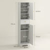 HOMCOM Tall Bathroom Cabinet with Arched Doors - White