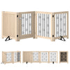 PawHut 4 Panel Freestanding Pet Gate, Indoor Dog Barrier with Lockable Door, Support Feet, 360Â° Flexible Hinges, Oak