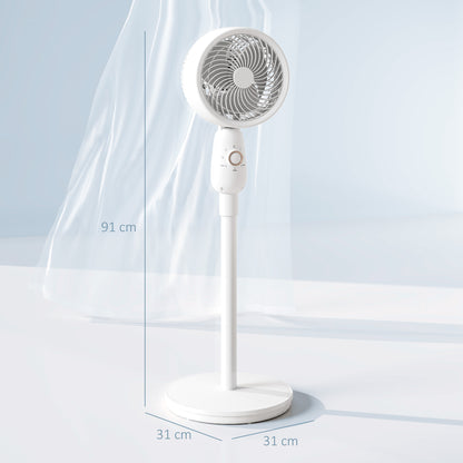 HOMCOM Pedestal Fan in White