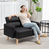 HOMCOM Small Faux Leather 2 Seater Sofa Settee - Black