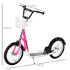 HOMCOM Kids Scooter, Kick Stunt Scooter with Adjustable Handlebar, Dual Brakes, Basket, Cupholder, Mudguard, 16