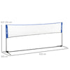 SPORTNOW 4m Badminton Net, Height Adjustable Outdoor Sports Net, with Carry Bag, for Tennis, Pickleball, Volleyball, Blue