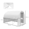 Outsunny 3 x 2(m) Walk-in Polytunnel Greenhouse, Zipped Roll Up Sidewalls, Mesh Door, 6 Mesh Windows, Tunnel Warm House Tent with PE Cover, Complimentary Plant Labels and Gloves, White