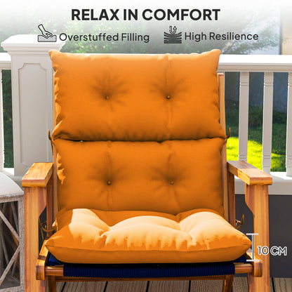 Outsunny Set of 2 Rocking Chair Padded Seat Cushions - Orange
