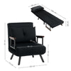 HOMCOM 4-in-1 Velvet-Feel Single Chair Bed, with Pillow - Black