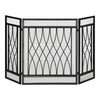 HOMCOM 126cm 3-Panel Metal Folding Fireplace Screen Heat Flame Protective Guard Child Pet Home Spark Barrier Surround w/ Mesh Pattern