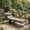 Outsunny Folding Sun Lounger with Canopy, Reclining Sunbed with Cushion, Side Pocket, Carrying Handle, Light Grey