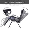 Outsunny Zero Gravity Chair Set of 2, Metal Frame Texteline Armchair Outdoor Folding and Reclining Sun Lounger with Head Pillow for Patio Decking Gardens Camping, Black