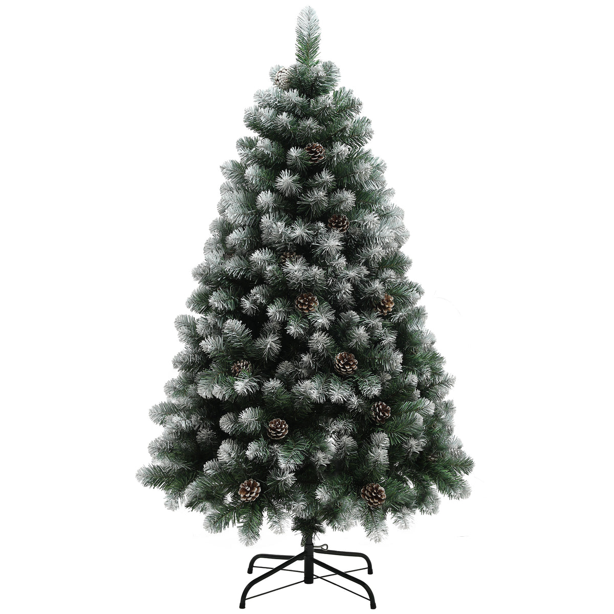 HOMCOM 5ft Snow-Dipped Artificial Pine Christmas Tree in Green