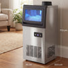 HOMCOM Commercial Ice Maker Machine, 36kg/24H Stainless Steel Under Counter or Freestanding Ice Machine, Silver