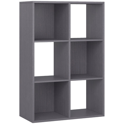 HOMCOM رف كتب 6 مكعبات - رمادي