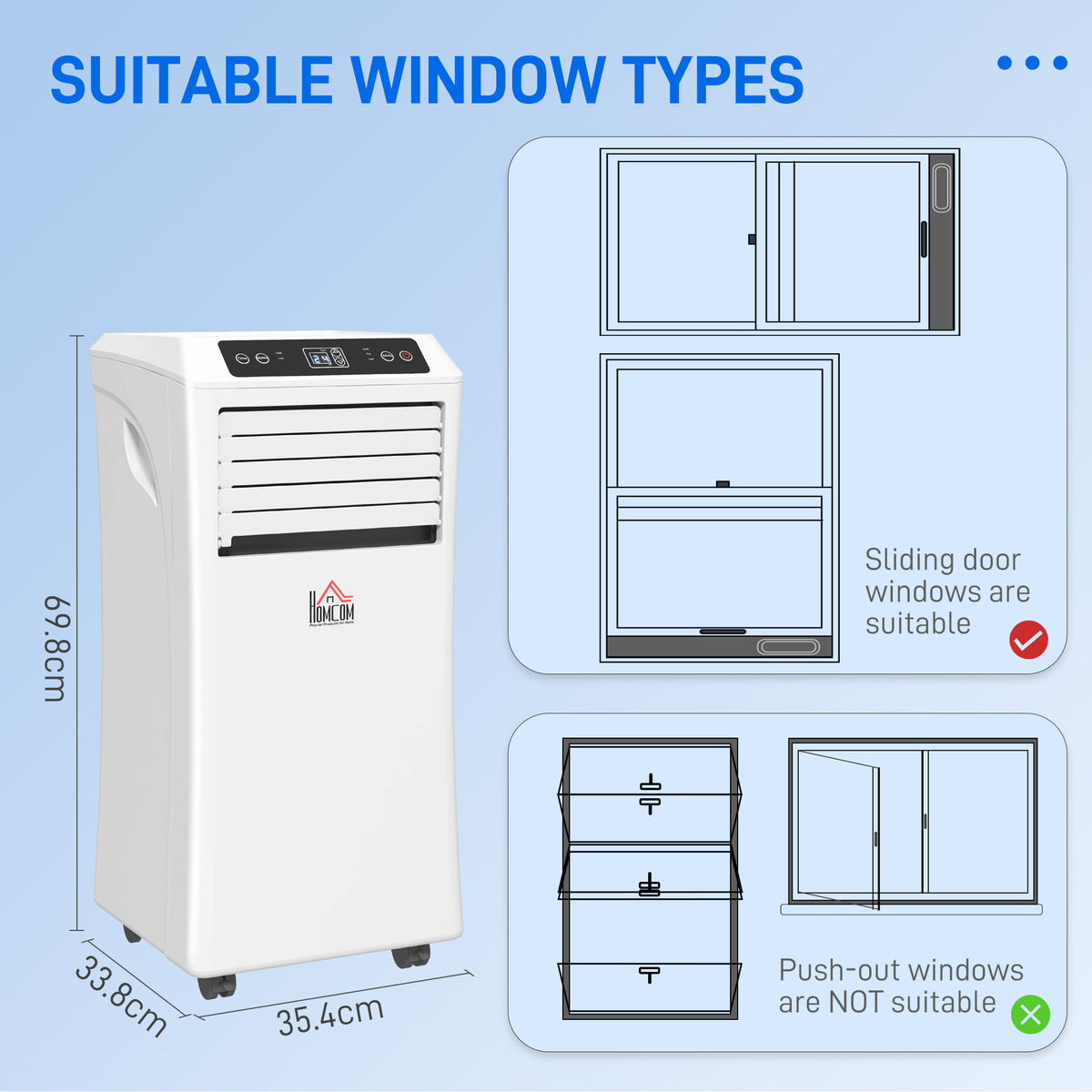 HOMCOM 9000 BTU Air Conditioning Unit in White