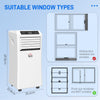 HOMCOM 9000 BTU Air Conditioning Unit, 3-in-1 Portable Air Conditioner, Dehumidifier, Cooling Fan with Remote Control, Digital Display, 2 Speeds, 24H Timer, Window Venting Kit, 28m_
