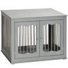 PawHut Dog Crate End Table Furniture Style Dog Cage w/ Three Doors, Locks and Latches - Grey