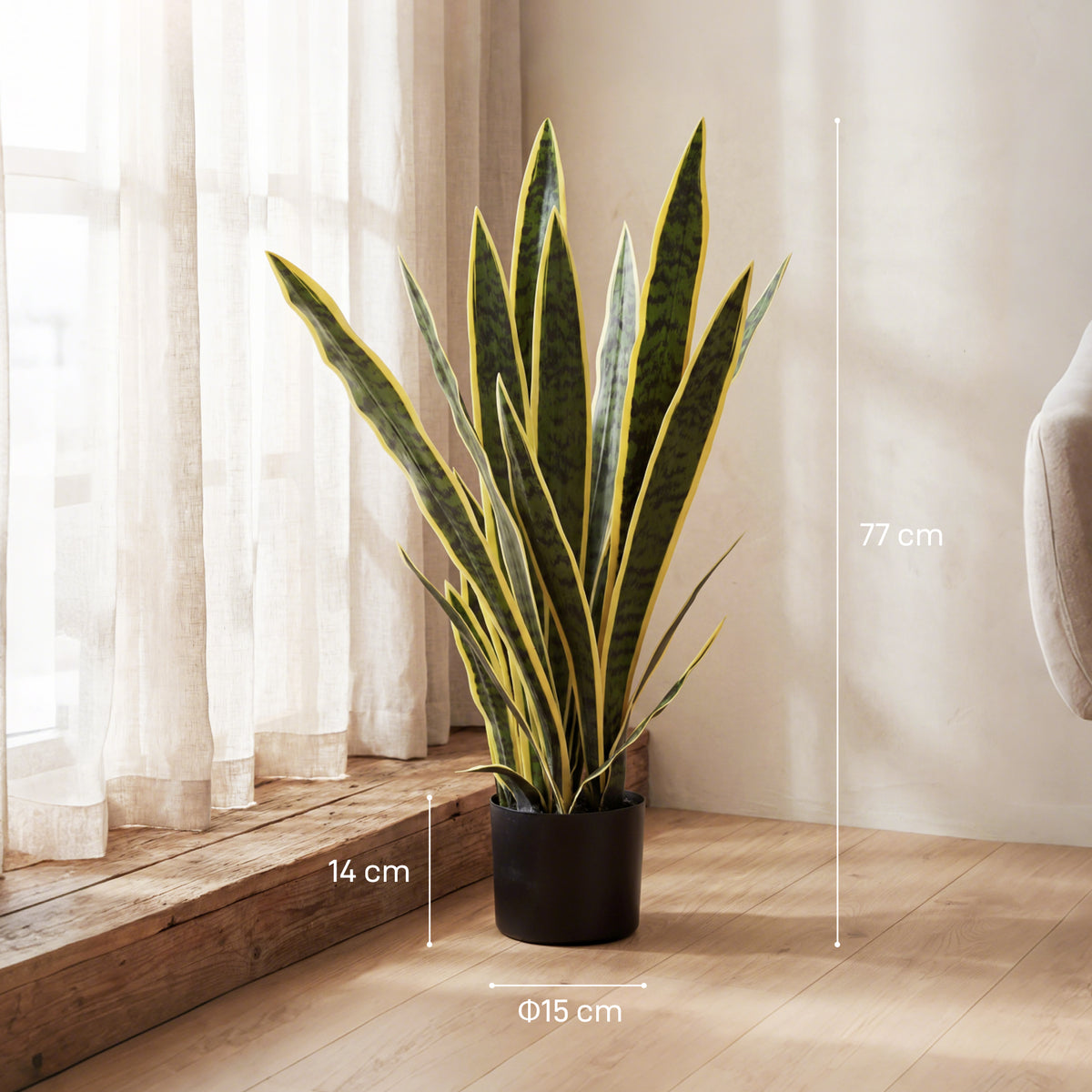 Outsunny Artificial Snake Plant in Green