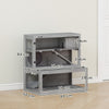 PawHut Wooden Hamster Cage with Hut, Wheel, Ramps, Removable Viewing Panels, 80 x 50 x 84 cm, Grey