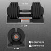 SPORTNOW 2 x 24KG Adjustable Dumbbells Set, 4-in-1 Weights Set with Storage Tray and Non-Slip Handle, Home Gym Fitness Equipment, Black