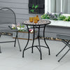 Outsunny Î¦60cm Mosaic Outdoor Patio Table - Black