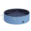 PawHut Dog Paddling Pool, Foldable Dog Pool, Leakproof & Hard Plastic, Portable Pet Bathtub with Non-Slip Base & Drainage Hole, for Indoors, Outdoors, Garden, Patio, 100 x 30 cm, Blue