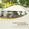 Outsunny 3 x 4m Gazebo Canopy Replacement Cover, Gazebo Roof Replacement (TOP COVER ONLY), Cream White