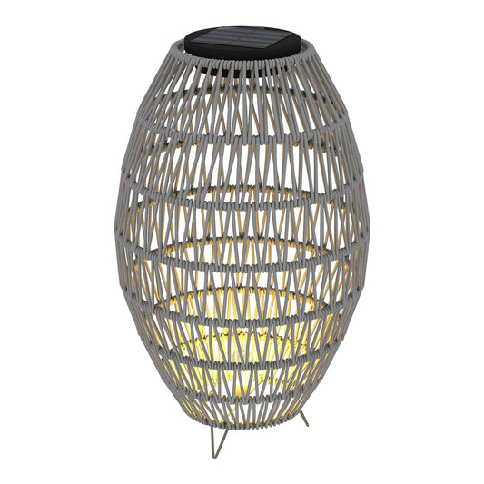 Outsunny Rattan Solar Lamp in Grey