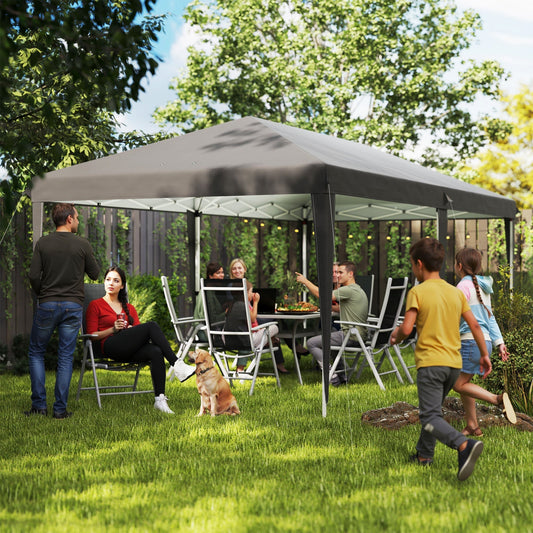 مظلة أوت ساني 6 × 3 متر بقاعدة فولاذية قابلة للطي، لون رمادي