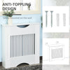 HOMCOM Painted MDF Radiator Cover Heater Cabinet Modern Slatted Home Furniture Living Room Bedroom Worktop White 82H x 78W x 19D