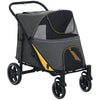 PawHut Foldable Pet Stroller, with Universal Wheels, Shock Absorber, for Medium and Large Dogs - Grey