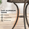 Outsunny 3 Pcs Aluminium Bistro Set Garden Furniture Dining Table Chairs Outdoor Seat Patio Seater Brown