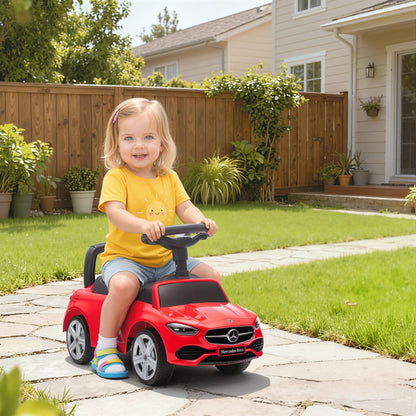 AIYAPLAY Official Mercedes-Benz Ride On Car, Foot to Floor Sliding Walker with Horn, Engine Sounds and Under-Seat Storage, Red