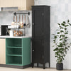 Tall Narrow Bathroom Cabinet-Black