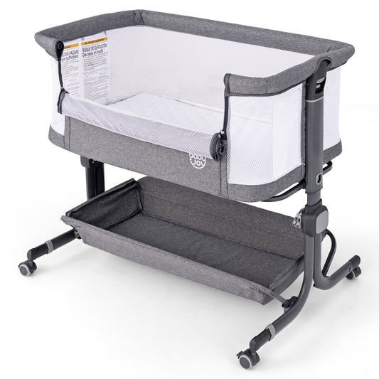 Baby Bassinet Bedside Sleeper with storage shelf and wheels