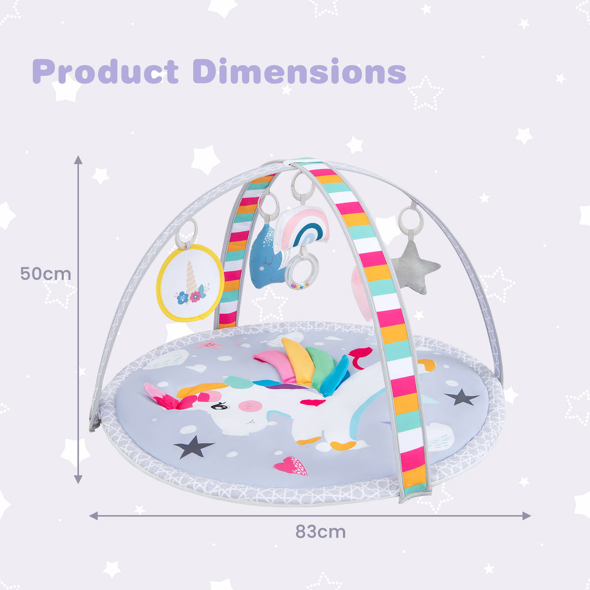 Baby Play Gym Mat 7-in-1 Tummy Time Activity in Multicolour
