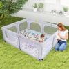 Baby Playpen with Safe Gate and Breathable Mesh-Light Grey