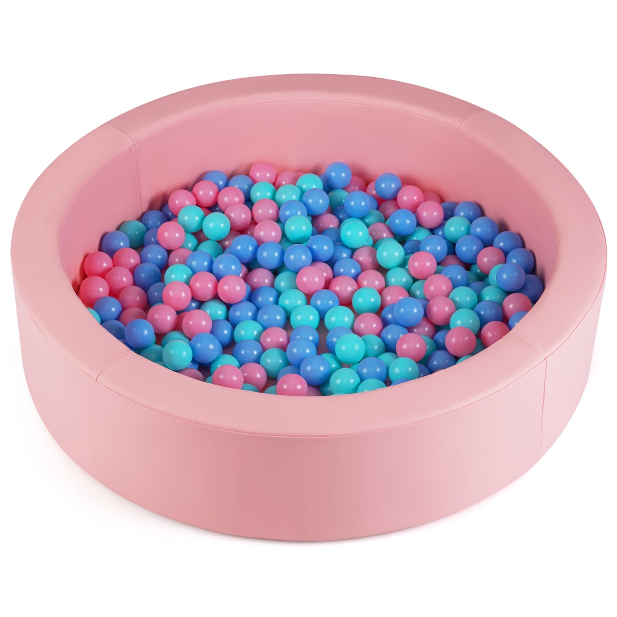 Ball Pit for Toddlers Baby Foam Ball Pit with Ocean Balls Soft Round Kids Ball Pool-Pink