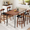 Bar Stool Set of 2 with Curved Backrest and Footrest-29 Inches