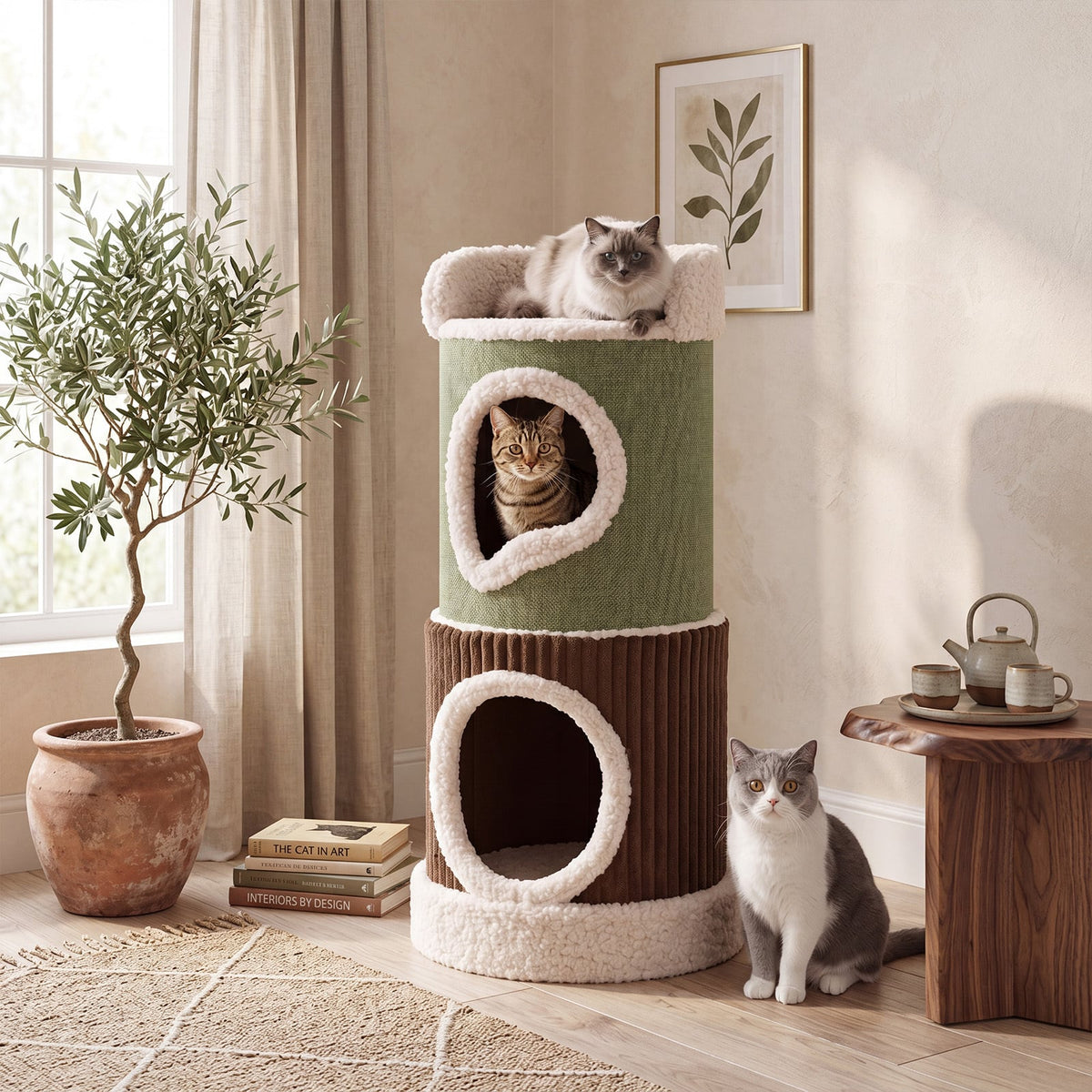 Barrel Cat House in Green