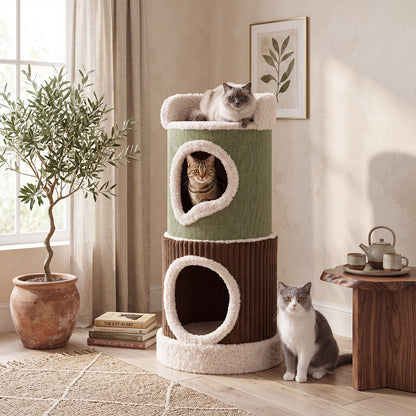 Barrel Cat House in Green