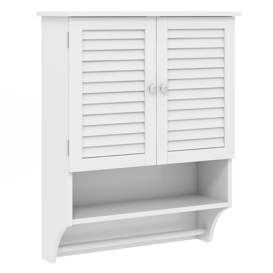 Bathroom Wall Cabinet with two doors and an open shelf below