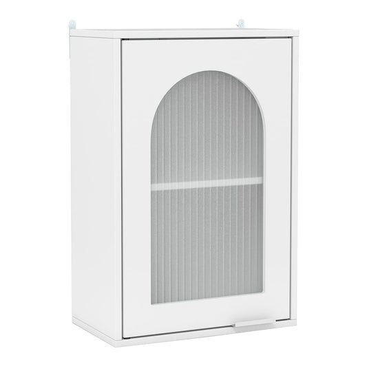 Bathroom Wall Cabinet with a single door and a grooved glass panel