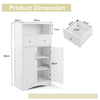 Bathroom Floor Cabinet with 2 Doors and 2 Adjustable Shelves for Bathroom-White